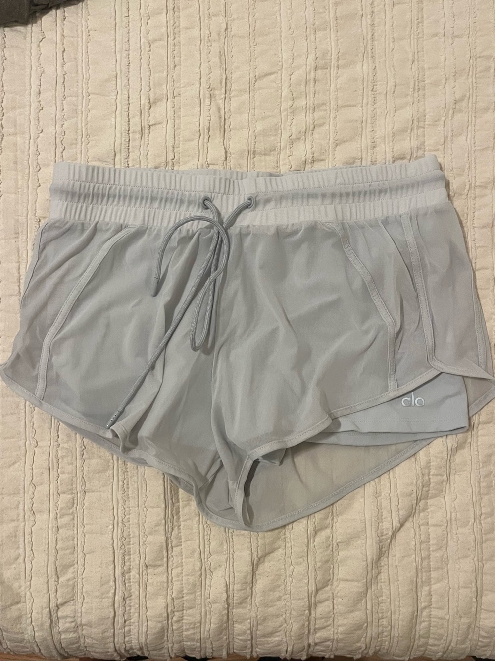 ALO Yoga Light Gray Athletic Running Shorts